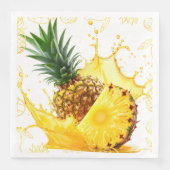 Luxe Gouden Ananas Tropische Servetten (Voorkant)