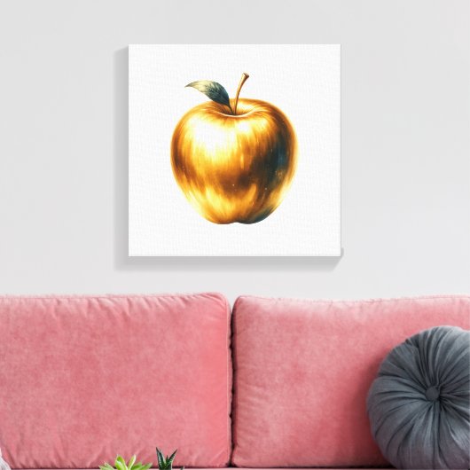Luxe gouden appel canvas afdruk (Insitu (Woonkamer))