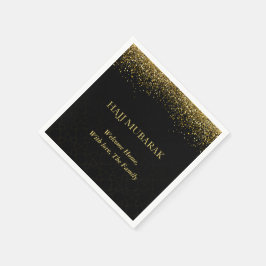 Luxe Gouden Arabische kalligrafie Hajj Mubarak Servet