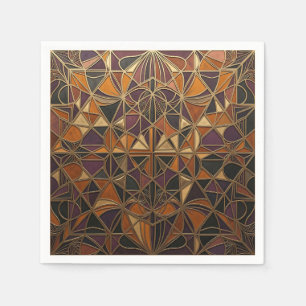 Luxe Gouden Art Deco Geometrische Mozaïek Servet