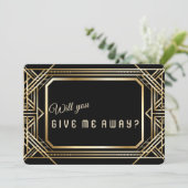 Luxe Gouden Art Deco Geweldig Zal Je Me Weggeven Kaart (Staand voorkant)