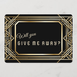 Luxe Gouden Art Deco Geweldig Zal Je Me Weggeven Kaart