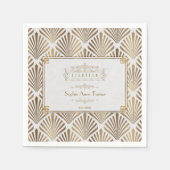 Luxe Gouden Art Deco Great Gatsby 18e Verjaardag Servet (Voorkant)