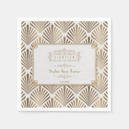 Luxe Gouden Art Deco Great Gatsby 18e Verjaardag Servet