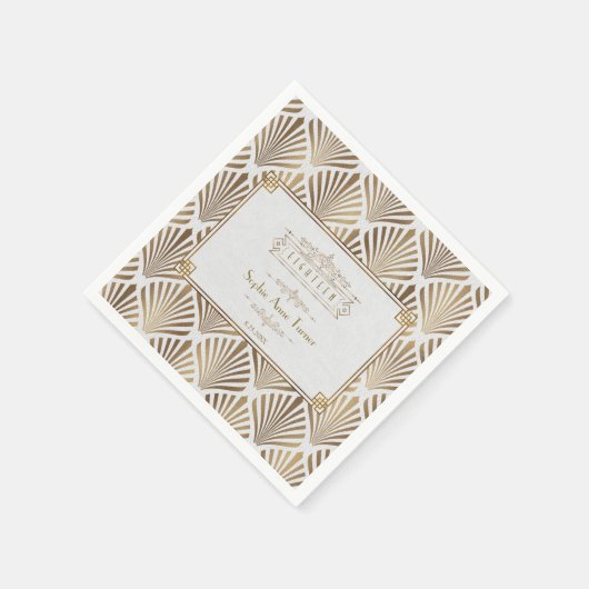 Luxe Gouden Art Deco Great Gatsby 18e Verjaardag Servet (Hoek)