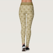 Luxe Gouden Art Deco Patroon Faux Glitter Glam Leggings (Achterkant)