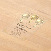 Luxe gouden ballonnen Confetti Stars Quinceañera Acryl Uitnodigingen (Laagn)