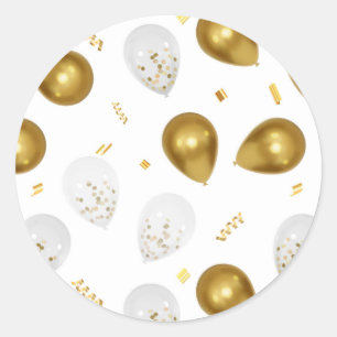 Luxe Gouden Ballonnen & Confetti Stickers