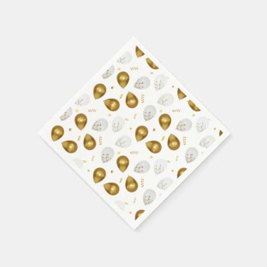 Luxe gouden ballonnen en Confetti servetten (Hoek)