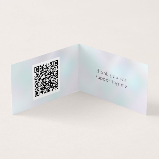 Luxe gouden bamboe QR Code Visitekaartje (Binnen)