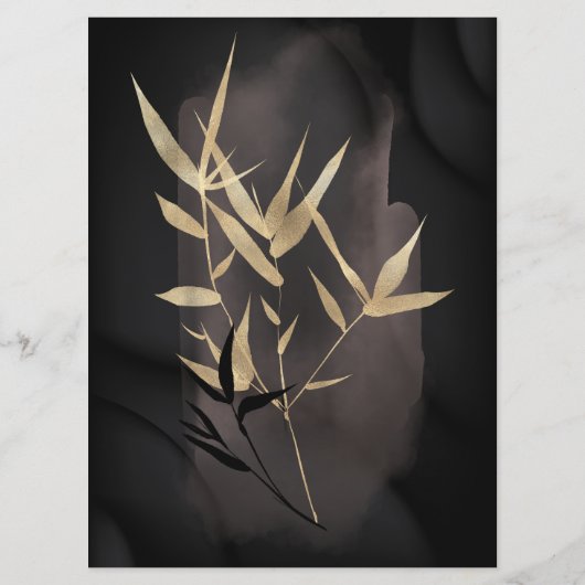 Luxe Gouden Bamboe Salon Prijs Kaart (Achterkant)