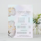 Luxe Gouden Bamboe Salon Prijs Kaart (Staand voorkant)