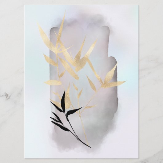 Luxe Gouden Bamboe Salon Prijs Kaart (Achterkant)