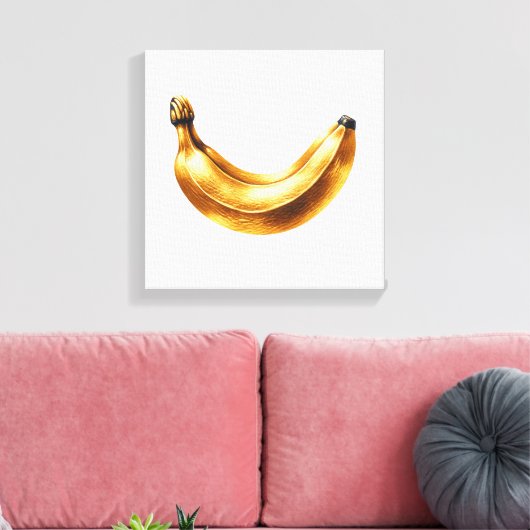Luxe gouden banaan canvas afdruk (Insitu (Woonkamer))