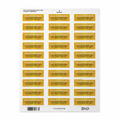 Luxe gouden bedrijfsnaam Retouradres Labels (Full Sheet)