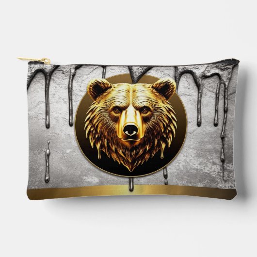Luxe Gouden Beer Embleem Metaal Stijl 🐻 Etui (Voorkant)
