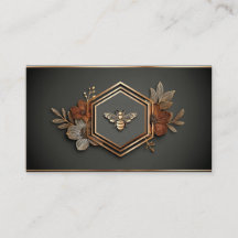 Luxe Gouden Bij Zeshoek Bloem Middernacht Zwart