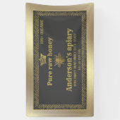 Luxe gouden bijenmakerskroon honingbij spandoek (Verticaal)