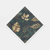 Luxe Gouden Blad Bosgroene Servetten (Hoek)