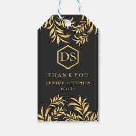 Luxe gouden bladeren bruiloft dank u cadeau Labels Cadeaulabel
