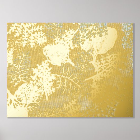 Luxe gouden bladeren pastel natuur echt folie afdrukken (Voorkant)