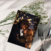 Luxe gouden bloem Chic Twee foto Bewaar de datum Kaart