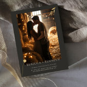 Luxe gouden bloem Chic Twee foto Bewaar de datum Kaart