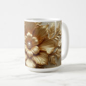 Luxe Gouden Bloem Frame Koffiemok (Voorkant rechts)