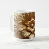 Luxe Gouden Bloem Frame Koffiemok (Voorkant links)