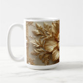Luxe Gouden Bloem Frame Koffiemok (Links)