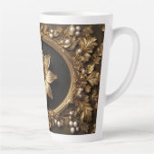 Luxe Gouden Bloem Frame Latte Mok (Rechts)