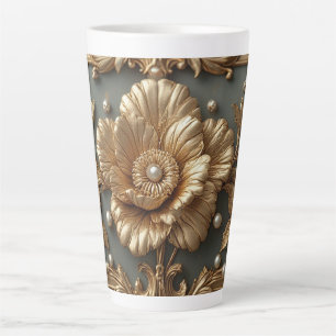 Luxe Gouden Bloem Frame Latte Mok