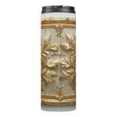 Luxe Gouden Bloem Frame Thermosbeker (Achterkant)