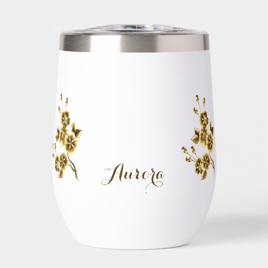 Luxe Gouden Bloem Glitter Typografie (Voorkant)