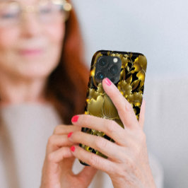 Luxe Gouden Bloem Gravure Case-Mate iPhone Case