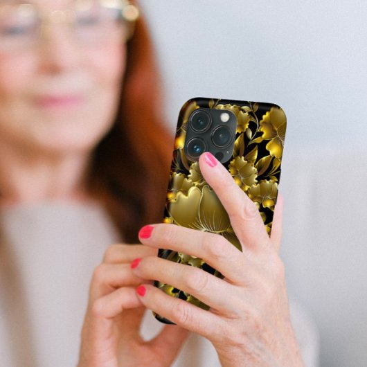 Luxe Gouden Bloem Gravure Case-Mate iPhone Case