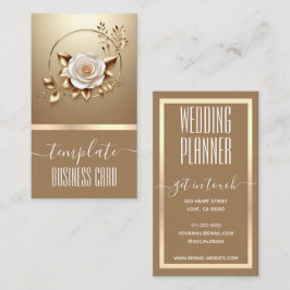 Luxe Gouden Bloem Kalligrafie  Visitekaartje