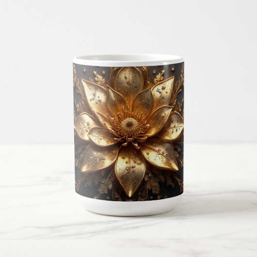 Luxe Gouden Bloem Koffiemok (Center)