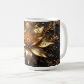 Luxe Gouden Bloem Koffiemok (Voorkant rechts)