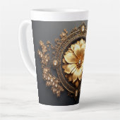 Luxe Gouden Bloem Latte Mok (Linkerhoek)