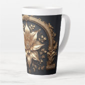 Luxe Gouden Bloem Latte Mok (Rechterhoek)