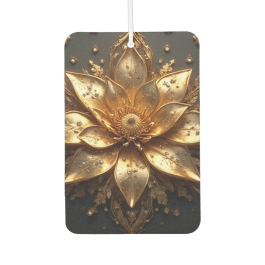 Luxe Gouden Bloem Luchtverfrisser (Voorkant)