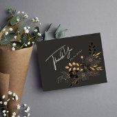Luxe gouden bloem minimalist bedankkaart