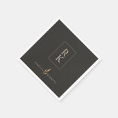 Luxe Gouden Bloem Minimalistische Aangepaste Monog Servet (Hoek)