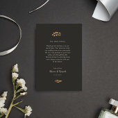 Luxe gouden bloem minimalistische foto bedankkaart