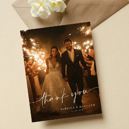 Luxe gouden bloem minimalistische foto Dank u Briefkaart