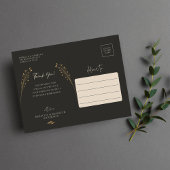Luxe gouden bloem minimalistische foto Dank u Briefkaart