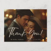 Luxe gouden bloem minimalistische foto Dank u Briefkaart (Voorkant)