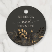 Luxe Gouden Bloem Minimalistische Trouwdag Bedankjes Labels (Voorkant)