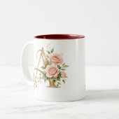 Luxe Gouden Bloem Monogram A Mok  Premium Elegant (Voorkant links)